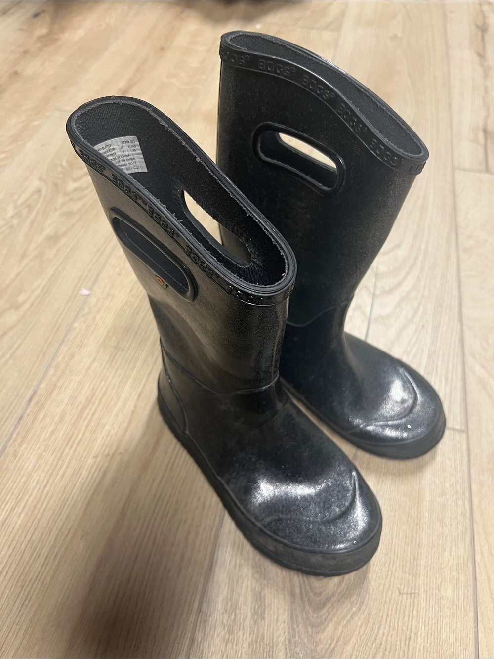 Bogs Kids Black Tall Pull-On Rain Boots